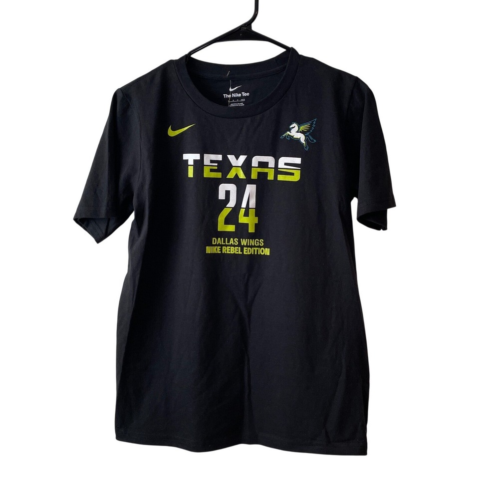 Nike Dallas Wings WNBA‎ Kids L 14/16 Black Rebel Edition Ogunbowale 24 Tee New
